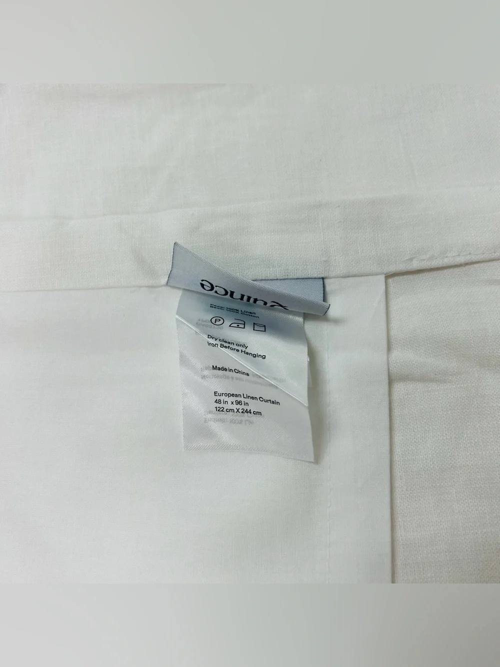 NWOT QUINCE Set Of 2 48x96 European Linen Curtains White 8696